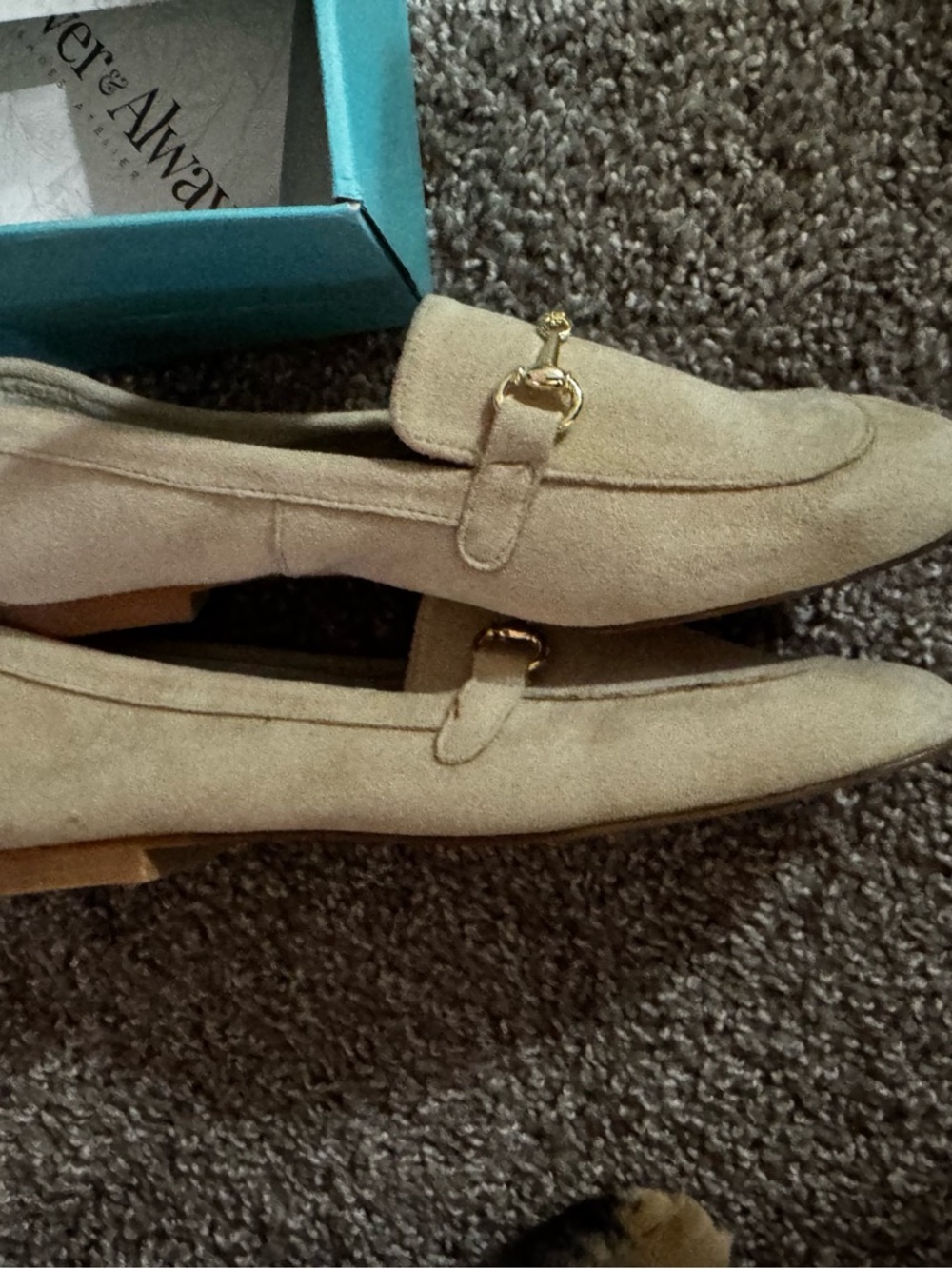 Beige Suede Loafers - Women